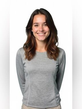 3/$20 Athletic Works Women's Gray Long Sleeve Top with Cinched Sides